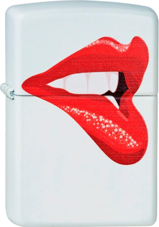 

Бензиновая зажигалка Zippo №214 Lips White Matte, Белый;красный, №214 Lips