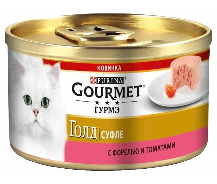 фото Консервы для кошек gourmet gold, форель, томаты, 12шт, 85г