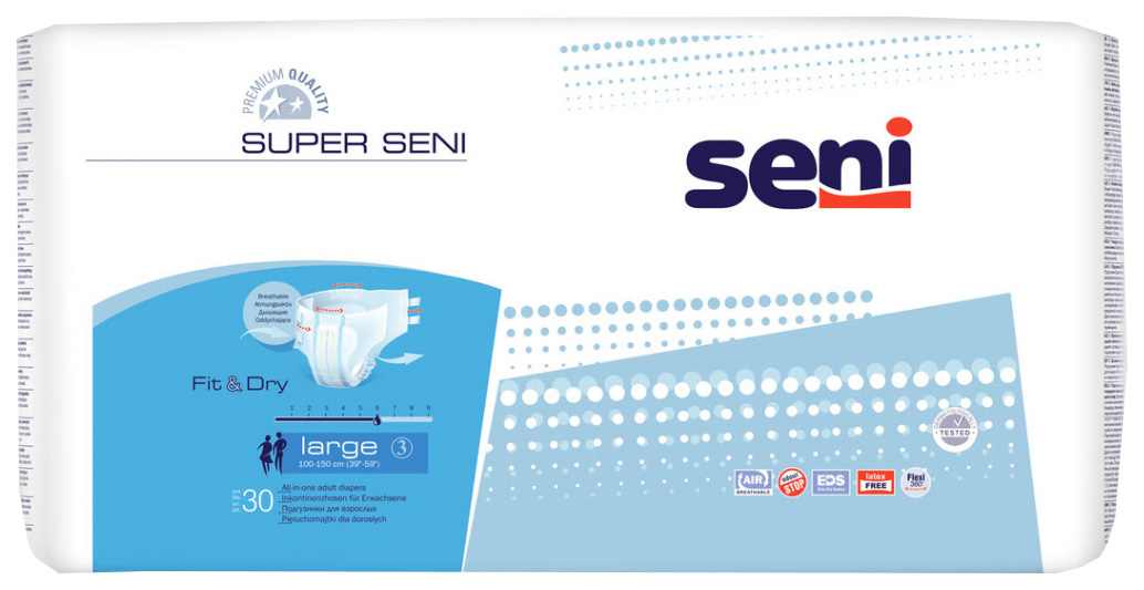 Купить Подгузники для взрослых Super Seni air L 30 шт. 100-150 см