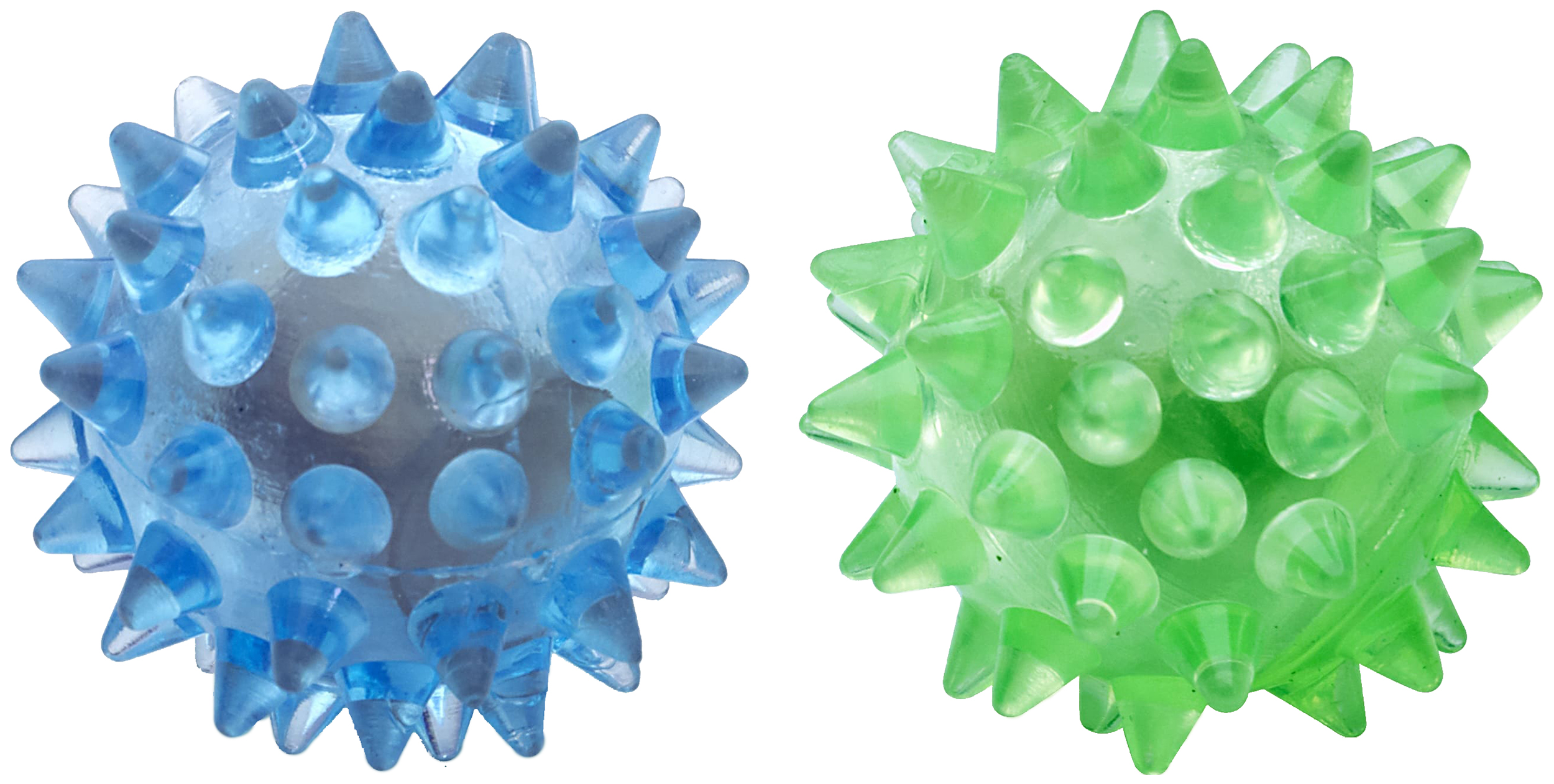 фото Мячи для кошек nems светящиеся, резина, голубой, зеленый, 4 см, 2 шт