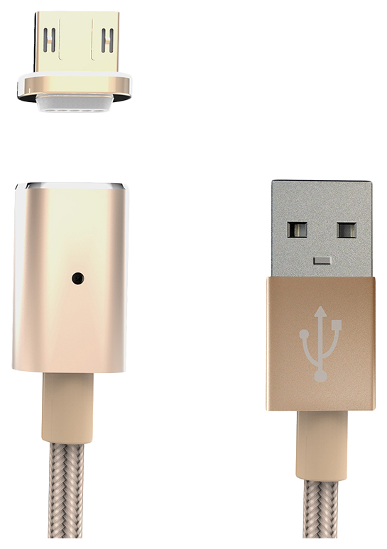 

Кабель InterStep microUSB 1м Gold, IS-DC-MGNTMICSG-000B201