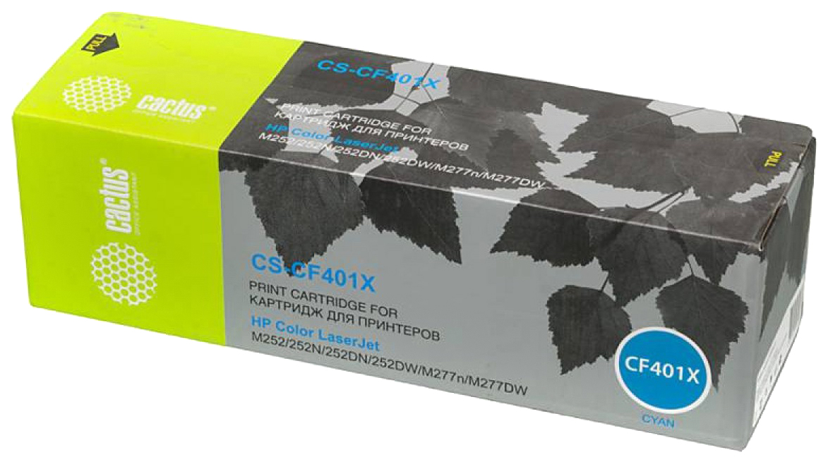 Тонер-картридж для лазерного принтера CACTUS CS-CF401X голубой, совместимый