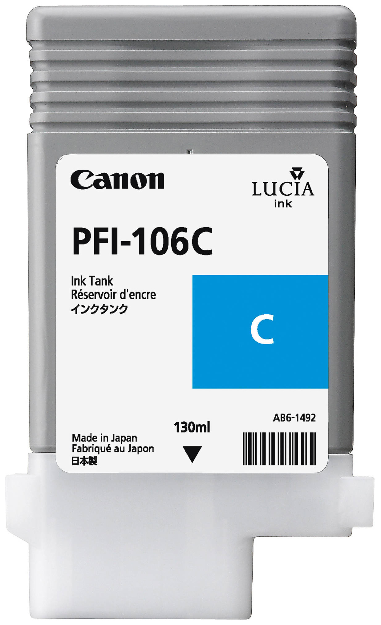 Картридж для струйного принтера Canon PFI-106 C голубой, оригинал