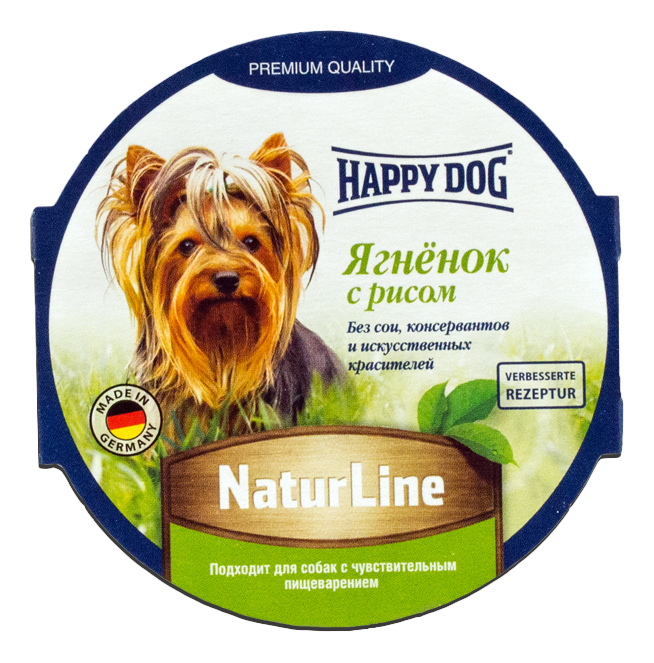 фото Консервы для собак happy dog naturline, ягненок, рис, 85г