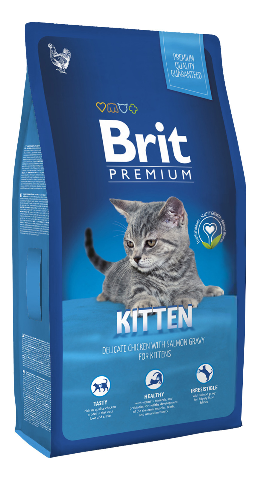 фото Сухой корм для котят brit premium kitten, курица в лососевом соусе, 8кг