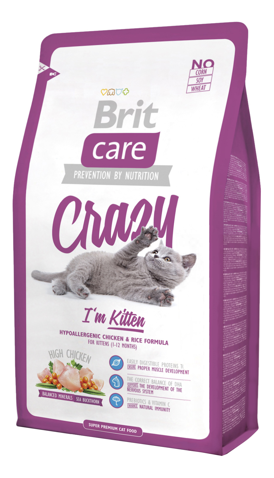 фото Сухой корм для котят brit care crazy kitten, курица, 7кг