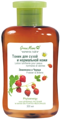 

Тоник для сухой и нормальной кожи GREEN MAMA Череда и земляника, 300 мл, Тоник для сухой и нормальной кожи 'Земляника и череда'