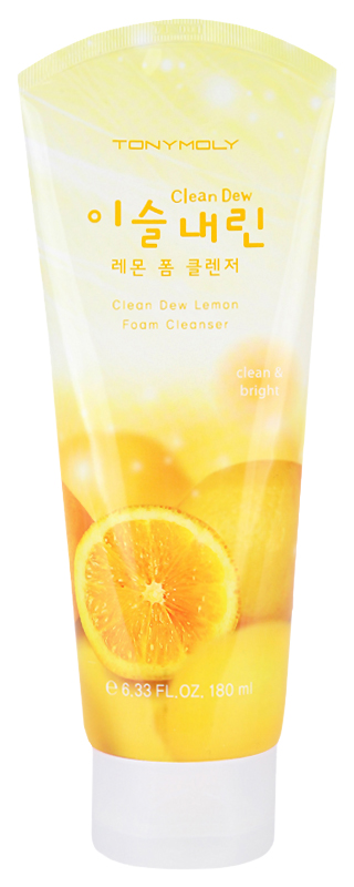 

Средство для умывания Tony Moly Clean Dew Lemon Foam Cleanser 180 мл, clean Dew Lemon Foam Cleanser