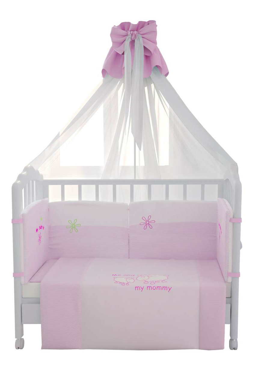 фото Комплект детского постельного белья тополь fairy белые кудряшки розовый