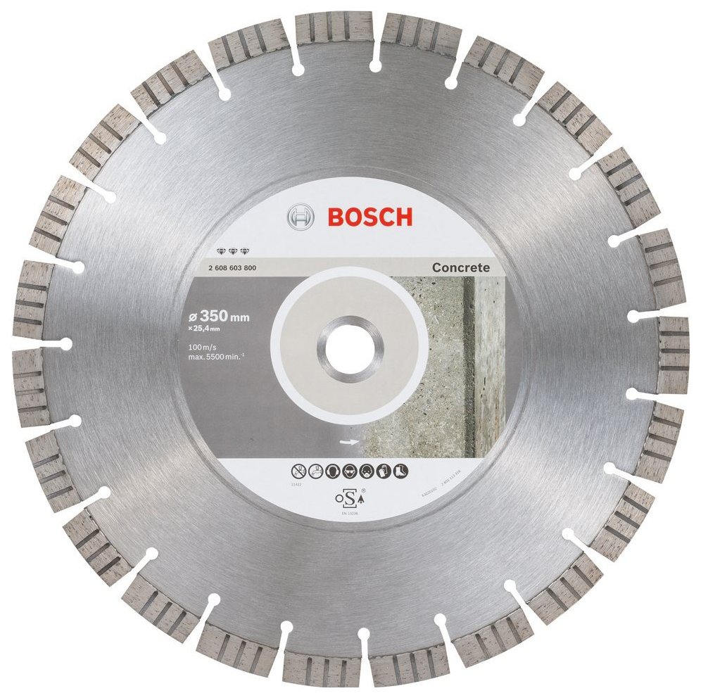 фото Диск отрезной алмазный bosch bf concrete 350-25,4 2608603800