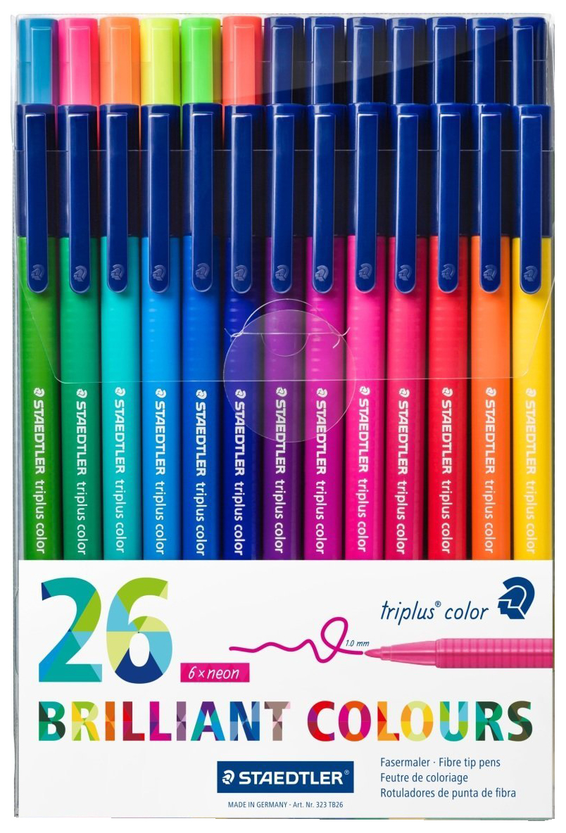 фото Набор фломастеров staedtler triplus сolor яркие цвета 26 цветов