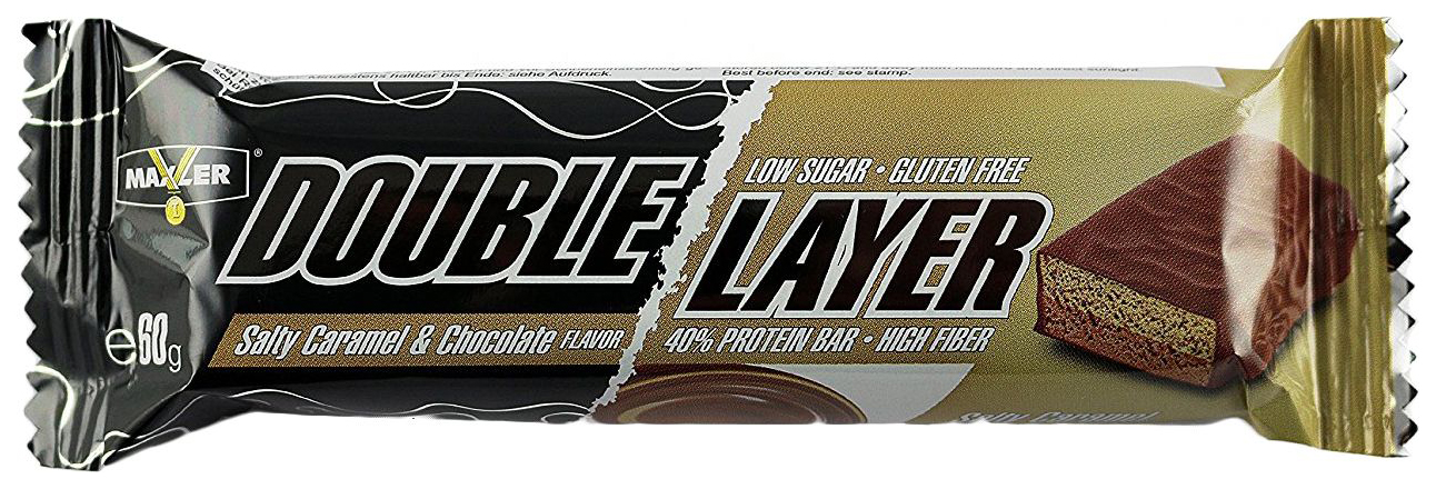 фото Протеиновый батончик maxler double layer bar 60 г солёная карамель и шоколад