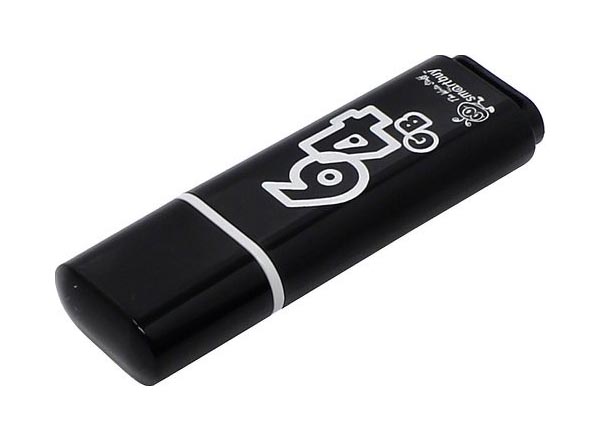 Флешка SmartBuy Glossy 64ГБ Black (SB64GBGS-K)