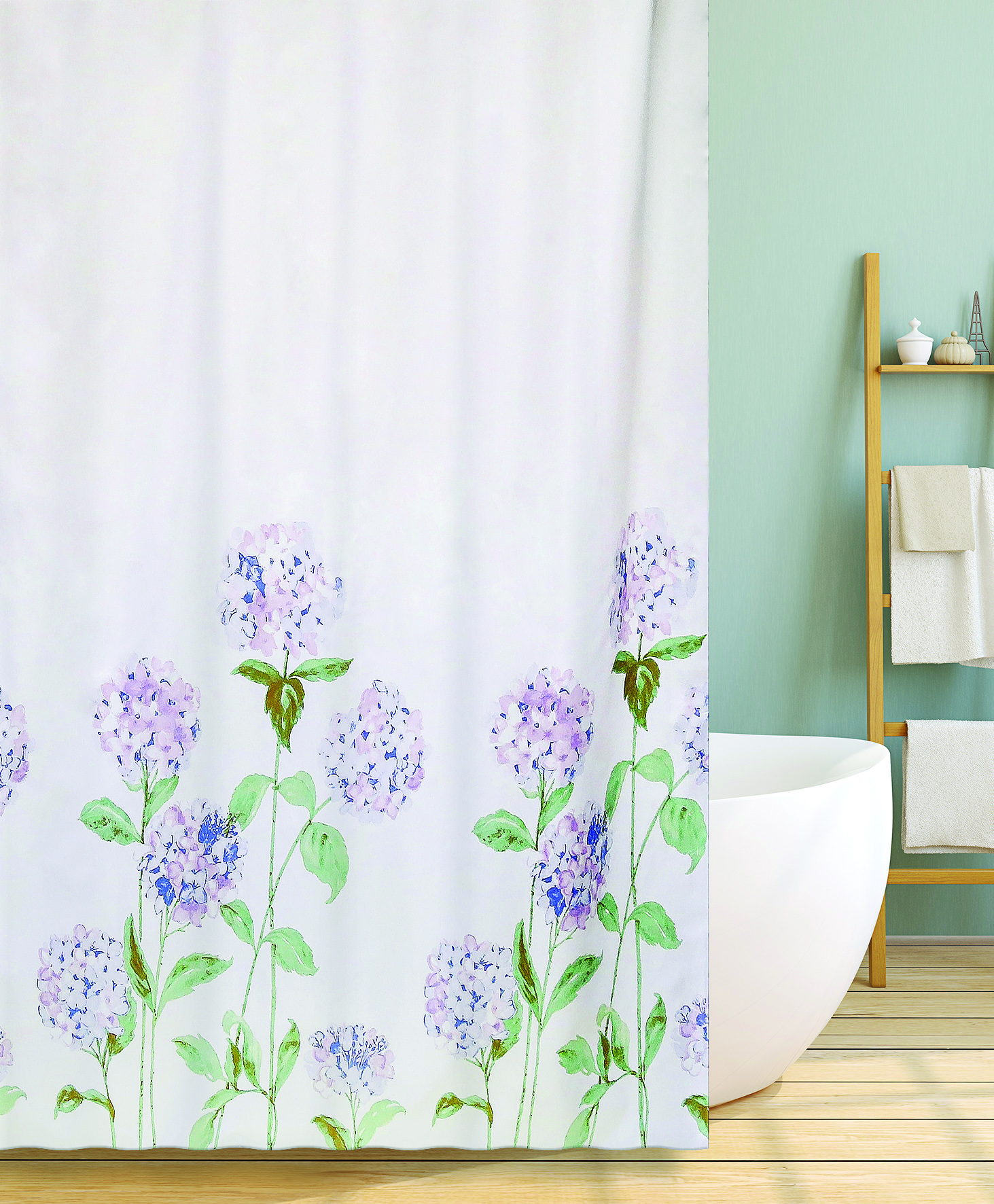 фото Штора 180х200 для ванной hydrangea (гортензия) bath plus