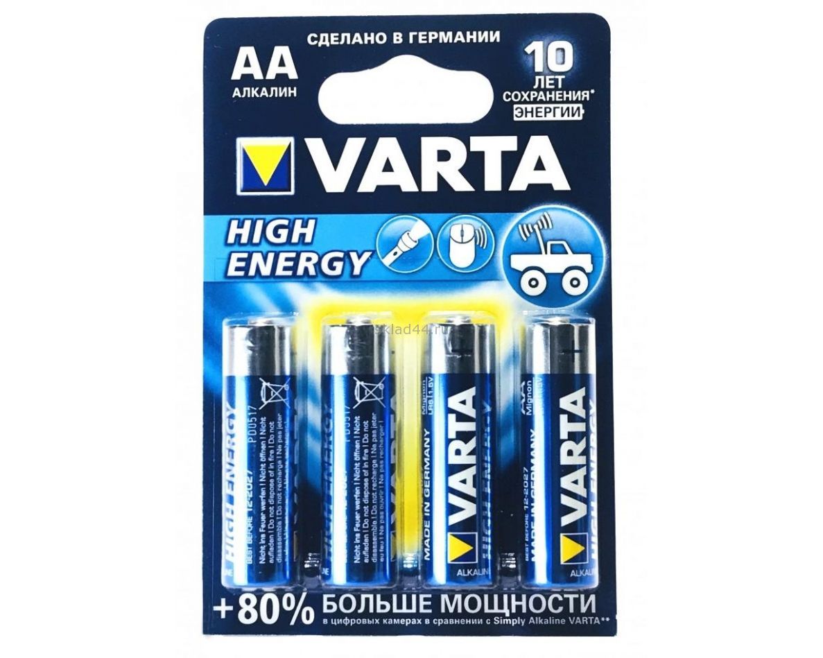 Батарейка VARTA High Energy/ Longlife Power AA(LR6) 4 шт