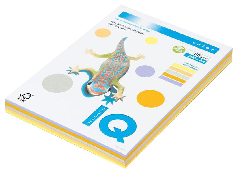 Бумага IQ RB03 Color Trend Mixed Packs, А4, 80 г/м2, 250 л, 5 цветов по 50 листов, цветная
