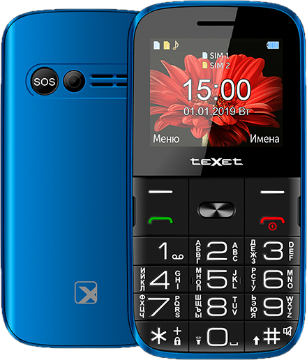 фото Мобильный телефон texet tm-b227 blue