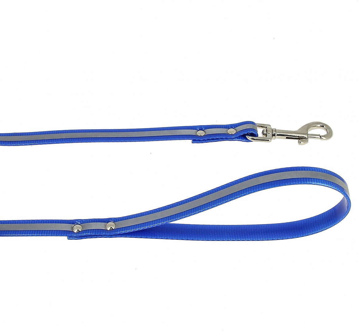 фото Поводок для собак каскад со светоотражающей полосой синий , 120 x 1,5 см, синий