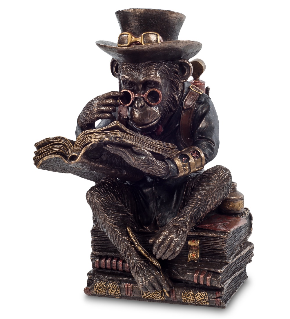 фото Статуэтка в стиле стимпанк "обезьяна с книгой" veronese