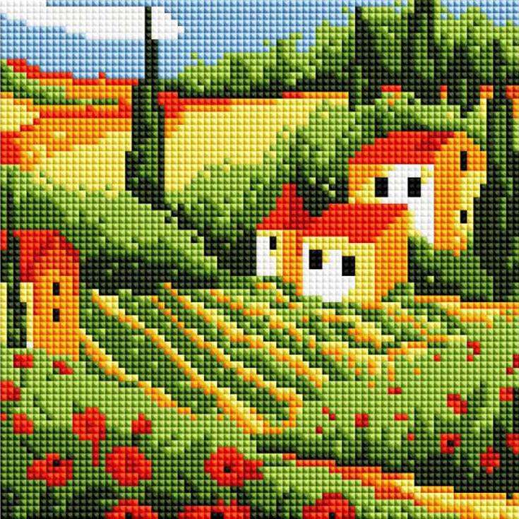 

Алмазная вышивка Белоснежка Сельский пейзаж, 20x20 см, Сельский пейзаж