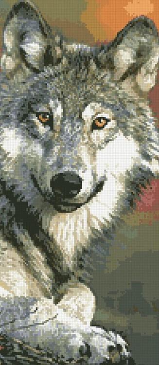 

Алмазная вышивка Паутинка Волк, 25x55 см, Волк