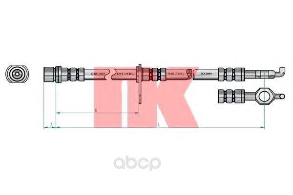 фото Шланг тормозной системы nk 8545148 передний левый