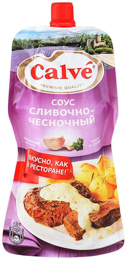 фото Соус calve сливочно-чесночный для мяса 230 г