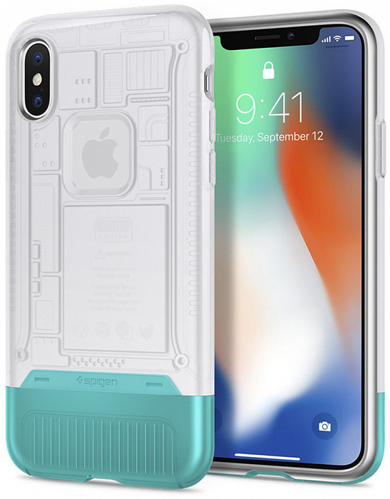 фото Чехол spigen classic c1 (057cs23198) для apple iphone x (snow)