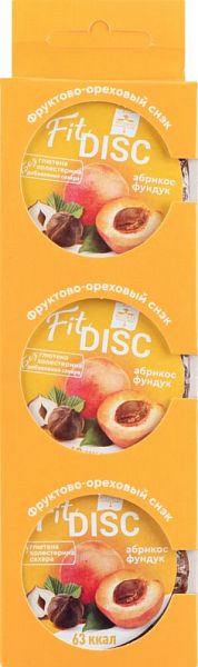 

Снэк Fit Disk абрикос и фундук 25 г 3 штуки