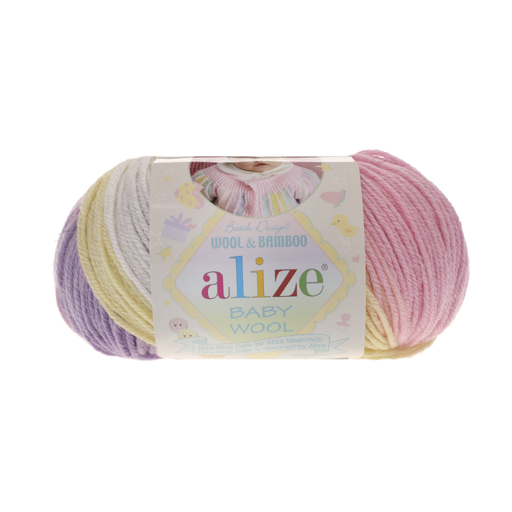 

Пряжа для вязания Ализе Baby Wool Batik (20%бамбук, 40%шерсть, 40%акрил) 10х50гр/175м цв,4