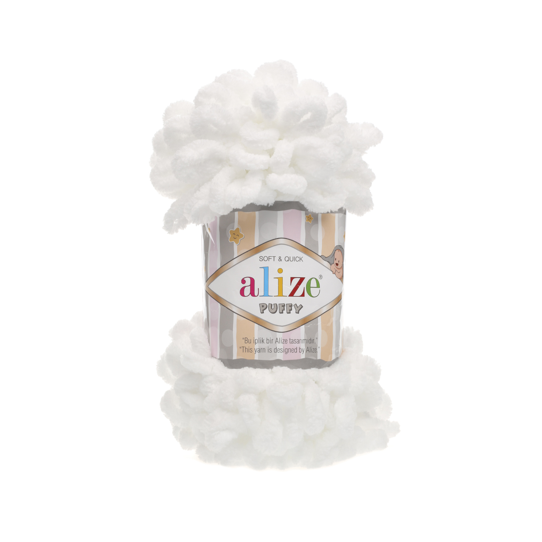 

Пряжа Alize PUFFY,055 Puffy 055 светло-молочный, Белый, Puffy