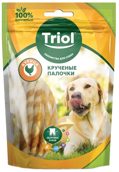 

Лакомство для собак Triol, крученые палочки с курицей, 70г, Крученые палочки палочки, курица, 70г