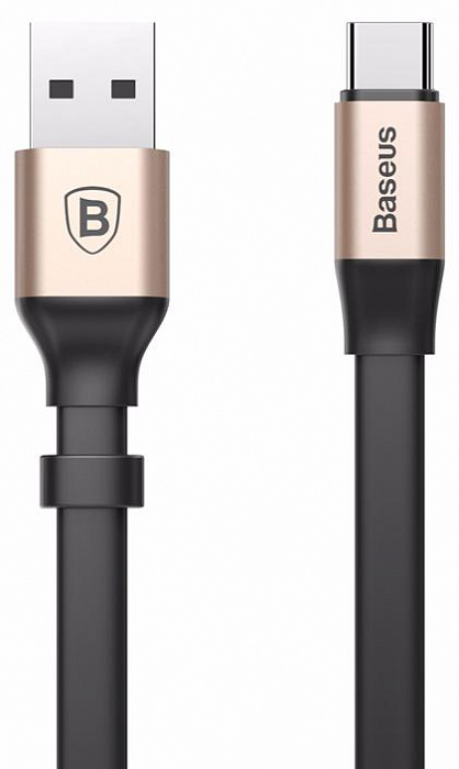 фото Портативный кабель baseus nimble usb - usb-c 23 cm (gold)