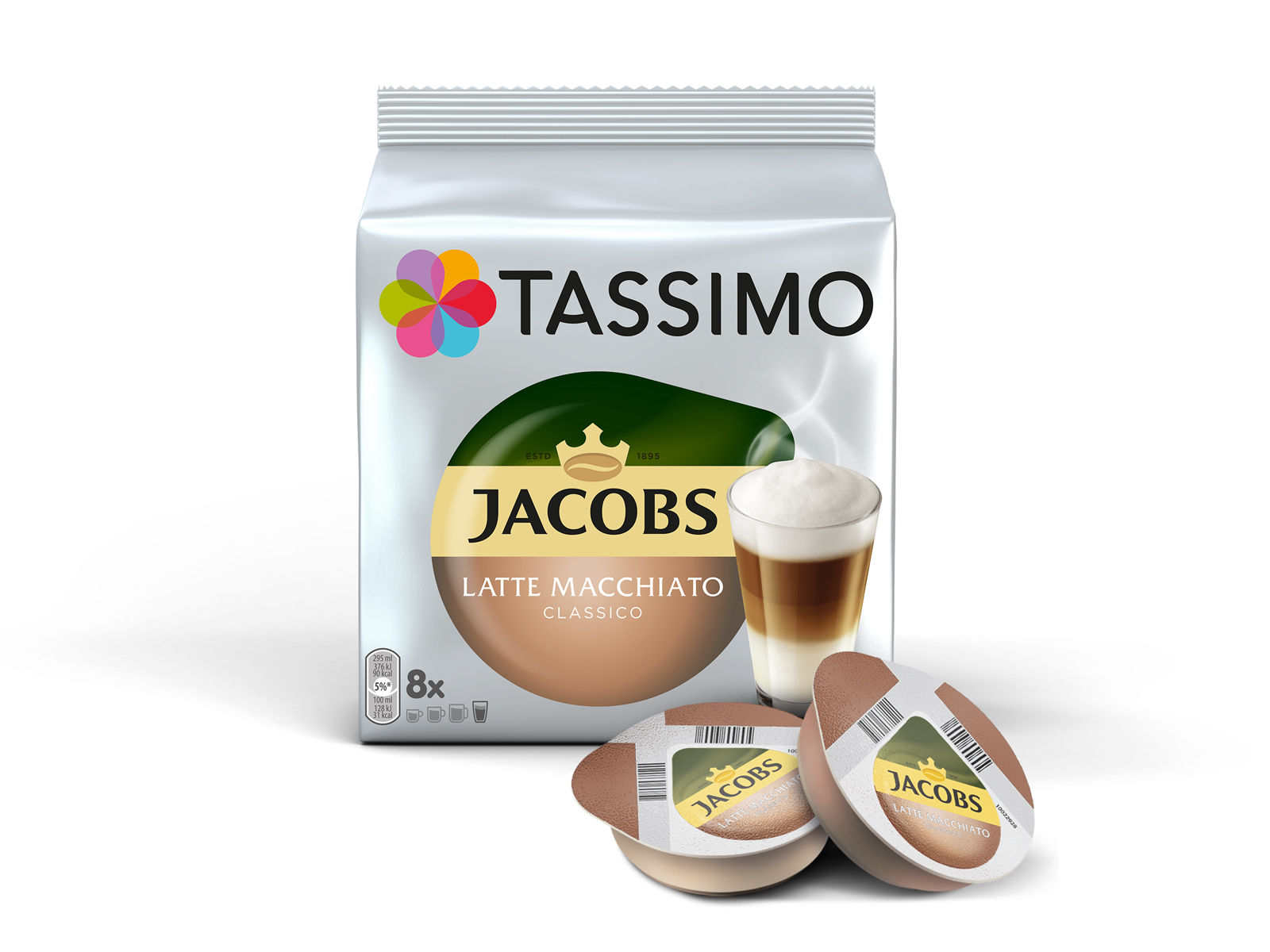 фото Кофе в капсулах tassimo jacobs latte macchiato с жидким молоком 8 порций