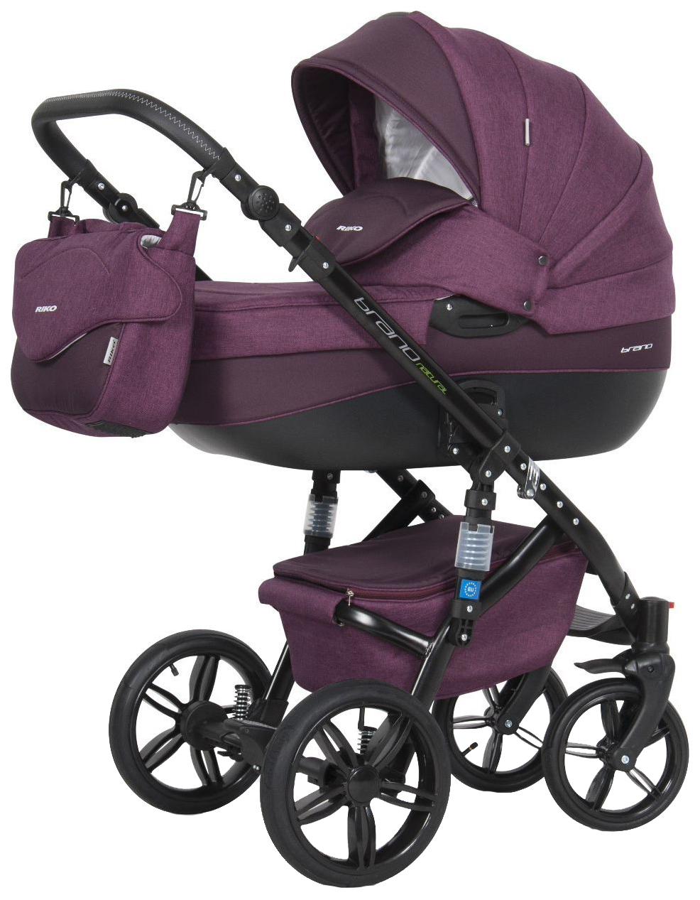 

Коляска 3 в 1 Riko Bruno Natural 03 Purple бордовый, Bruno Natural