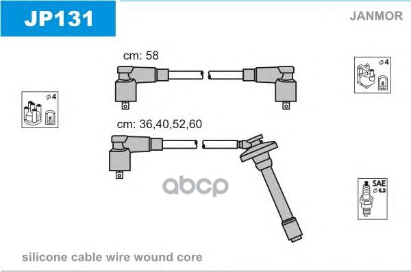 Комплект проводов зажигания JANMOR JP131