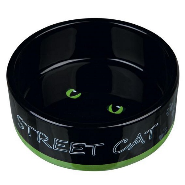 фото Миска trixie street cat для кошек керамическая 0,3 л/ф12 см