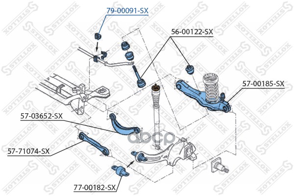 

втулка стабилизатора Stellox 7900091SX