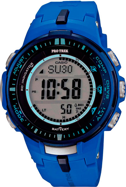 фото Наручные часы электронные мужские casio pro trek prw-3000-2b