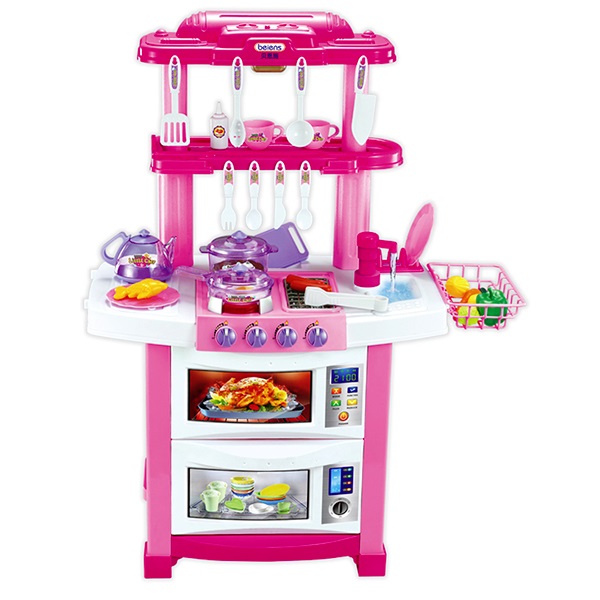 фото Детская кухня kitchen happy little chef 758b (свет, звук) 33 предмета с водой