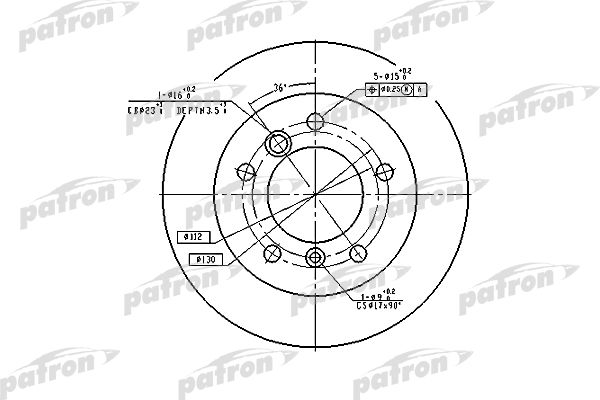 фото Тормозной диск patron pbd4088