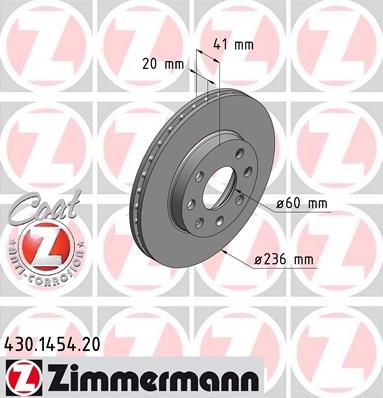 

Тормозной диск ZIMMERMANN 430.1454.20
