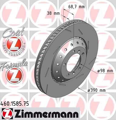 фото Тормозной диск zimmermann 460.1585.75