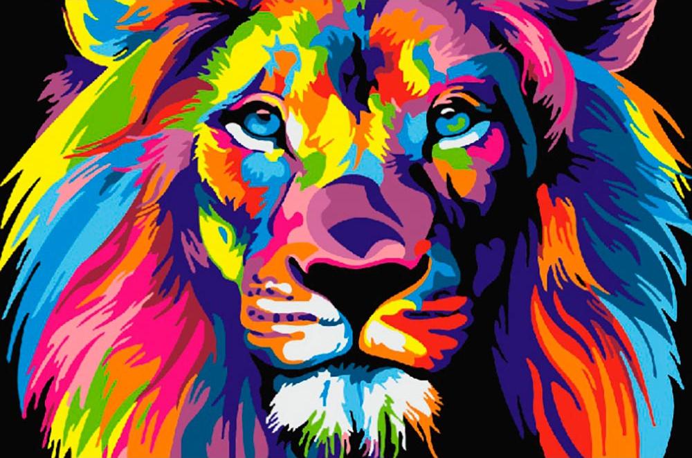 

Картина по номерам Paintboy Радужный лев, 20x30 см, Радужный лев