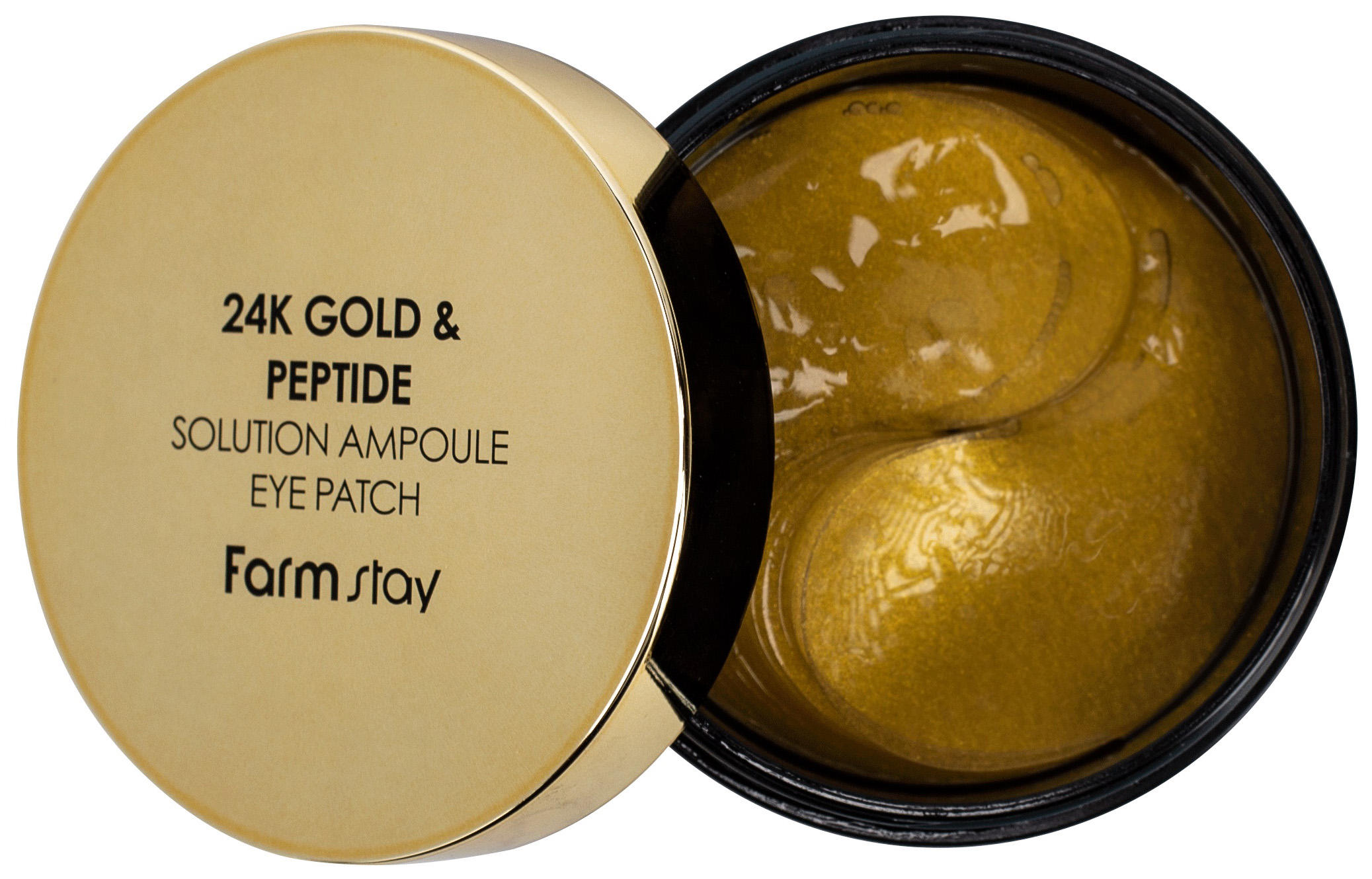Патчи для глаз Farm Stay 24K Gold & Peptide Solution Ampoule Eye Patch 90 г патчи со змеиным пептидом trimay emerald syn ake peptide lifting eye patch 90 шт