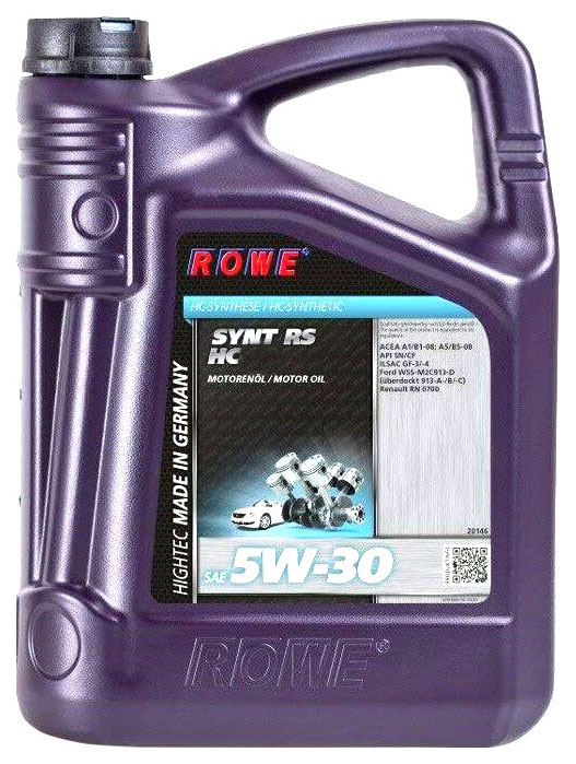 фото Моторное масло rowe hightec synt rs hc-c1 5w30 5 л