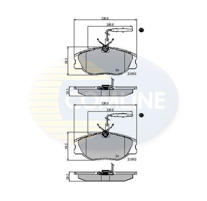 

Комплект тормозных колодок, дисковый тормоз COMLINE CBP11001