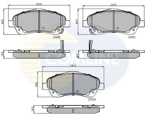 фото Комплект тормозных колодок, дисковый тормоз comline cbp31140