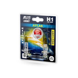 Лампа галогенная AVS ATLAS ANTI-FOG / желтый H1.12V.55W (блистер, 2 шт.)