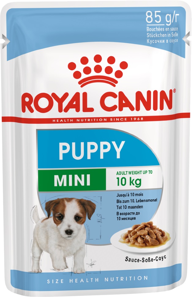 

Влажный корм для щенков ROYAL CANIN Mini Puppy, для мелких пород, мясо, 85г, Size Health Nutrition Mini